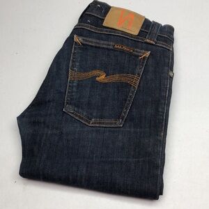 MADE IN ITALY 🇮🇹 NUDIE TIGHT LONG JOHN MID-RISE SKINNY JEANS 29x34 🇮🇹